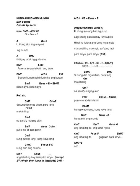 kung akin ang mundo chords|Kung Akin Ang Mundo Chords .